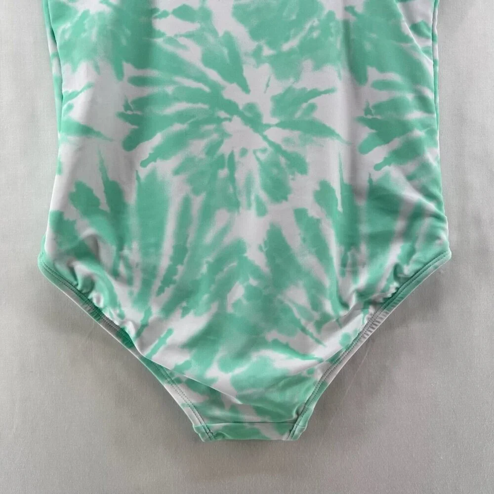 Justice Swimsuit Youth Size 16 Tie Dye One Piece Bathing Suit Beach Green